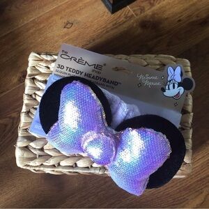 Creme Shop 3D Teddy Headyband: Disney Minnie Mouse purple sequin Limited edition